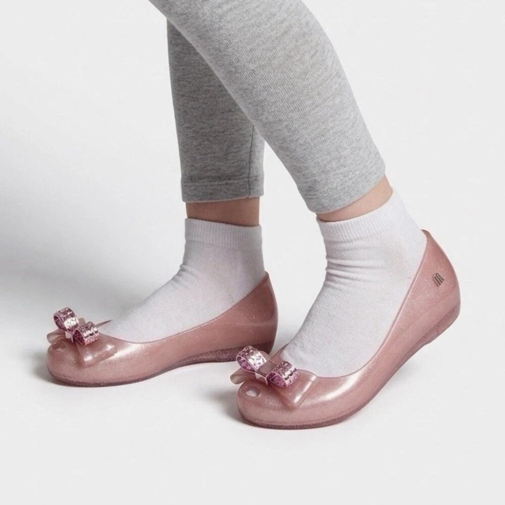 Mel by Melissa Ultragirl Dust Bow Jelly Ballet Flats Blush Pink size 4
